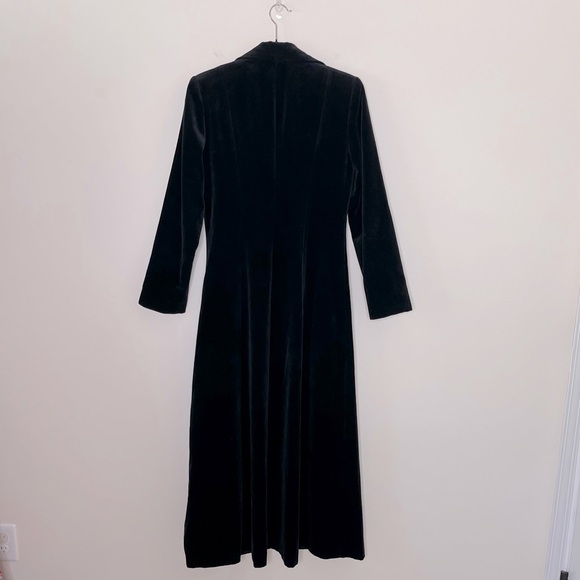 JS Collection VTG Long Black Cotton Velvet Opera Cape Coat Size Small Whimsical - Picture 9 of 11